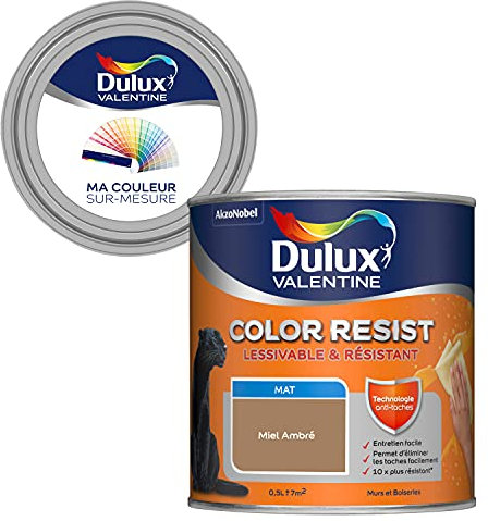 Ma Couleur Sur-Mesure par Dulux Valentine – Peinture Intérieure Murs, Plafonds, Boiseries - Palette Intemporelle, Pièce à Vivre Mat, Miel Ambre , 0,5 L