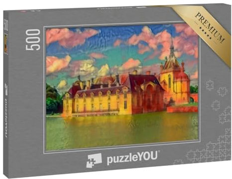 puzzleYOU: Puzzle 500 Teile „im Kunst-Stil von Franz Marc - Chateau de Chantilly - Puzzle-Kollektion Künstler & Gemälde“