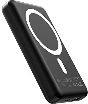 XLayer MagFix Pro Powerbank Magnetic 10.000 mAh PD 20W schwarz inkl. USB-C-Kabel – tragbarer Zusatzakku mit magnetischer Haltevorrichtung und Power Delivery, passend für alle Qi-fähigen Smartphones