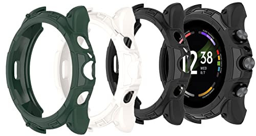 Compatible for Fossil Gen 6 44mm Case, onetuo Silicone Protective Case Cover Bumper Compatible with Fossil Men's Gen 6 44mm Smartwatch (3 pack-Green+Black+White)