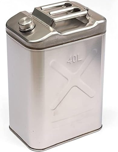 Jerrican Essence,Bidons pour Carburants Metal avec 3 Poignées Et Bec Verseur,Portable Réservoir De Stockage pour Essence,Réservoir De Stockage De Liquide,Preuve De Fuite,Antirouille,40L