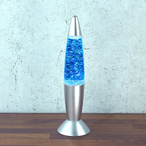 SATISFIRE ROCKET LAMP - Lavampe - Touchsensor - USB - Farbwechsel oder feste Farbe - Dekolampe (Glittersturm RGB)