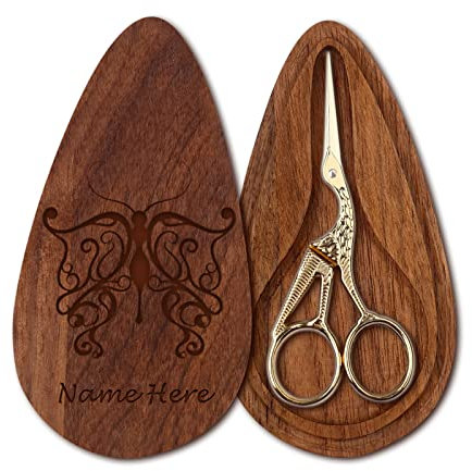 Personalisierte Handarbeit Handwerk Schere Mit Gravierten Holz-Box Europäischen Vintage Schere Geschenk für Frauen