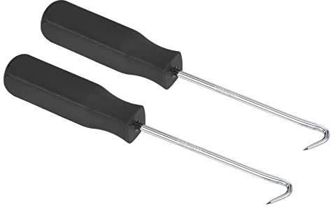 PATIKIL O-Ring 90 Degree Hooks 142mm, 2 Pcs Oil Seal Gasket Precision Screwdriver Puller Remover Removal Tool, Black