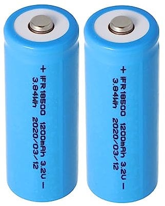 2 Stück Akku kompatibel mit Duracell Solar Lithium Phosphat Akku 18500 Li-FePo4 mit 3,2 Volt und 1000mAh, 17,5x48mm