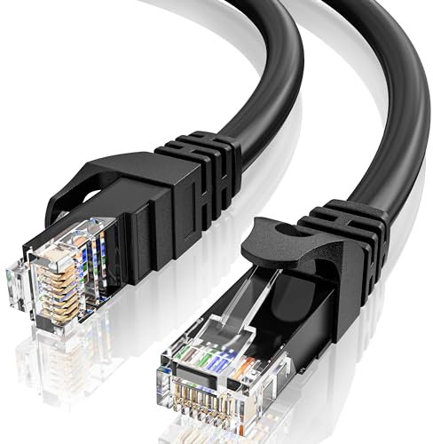 Cable Ethernet 10 Metros, Cat6 Gigabit Alta Velocidad Cable De Red 10m Largo RJ45 UTP Cable LAN, Cable Internet Plug and Play, 250Mhz Banda Ancha Negro Cable de Internet para Switch Rúter Módem PS5