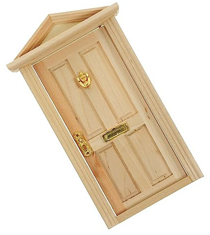 DRESSOOS Petite Porte en Bois Décoration De Chambre De Maison De Poupée Cadre De Porte Miniature Mini Porte De Maison De Poupée Modèle De Portes Miniatures Porte D'entrée Enfant Petit Jouet