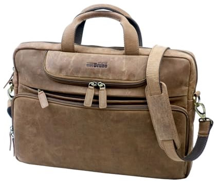 Laptoptasche schmal Leder für Herren und Damen passend für 14 Zoll 15 Zoll 15.6 Zoll Laptops Notebooks| Leder Umhängetasche schmal | Computertasche schmal Notebooktasche