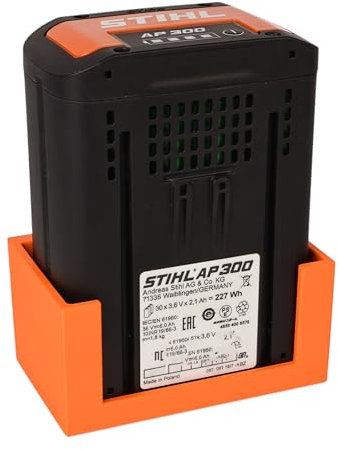 Halterung passend für 1 STIHL AP Akku AP100 AP200 AP300 AP300s AP500 AP500s Akkus Wandhalterung Akkuhalter Akkuhalterung (Orange)
