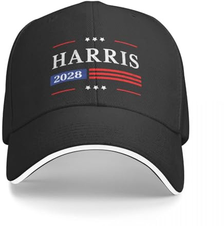 LXCUDXZ Baseball Kappe Neue Kamala Harris 2028 Präsident Amerikanische Flagge Vintage Pro USA Baseball Cap Solar Hut Sonne Cap Hut Damen Herren Party Geschenk