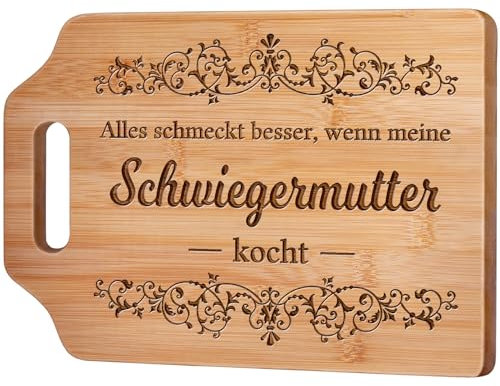 Giftasy Schwiegermutter Geschenke - Bambus Schneidebrett mit Spruch, Schwiegermutter Geschenke Geburtstag, Schwiegermama Geschenk, Muttertag Muttertagsgeschenk
