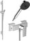 Pack mitigeur douche mécanique HANSGROHE Vernis Shape + Barre Unica S Puro + flexible + Pommeau Pulsify Select 3 jets chromé