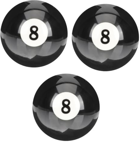 Milisten 3 Stück Billard Schwarz Acht Kugeln Regulierungsgröße Billardkugeln Billardzubehör Poolkugeln Für Billard 8 Pool Queue Bälle 8 Billardkugeln Übungs Billardkugel Ersatz