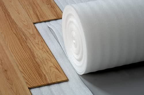 2mm White Foam Underlay for Any Laminate/Real Wood Floor - 1m x 10m (10m2 Roll Size) - Acoustic Flooring Underlay