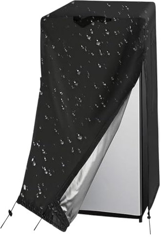 Hperu Refrigerator Wrap 23x33x71 Waterproof & Dustproof Refrigerator Cover Oxford Cloth Outdoor Fridge Cover with Drawstring & Front Zipper For Upright Freezer