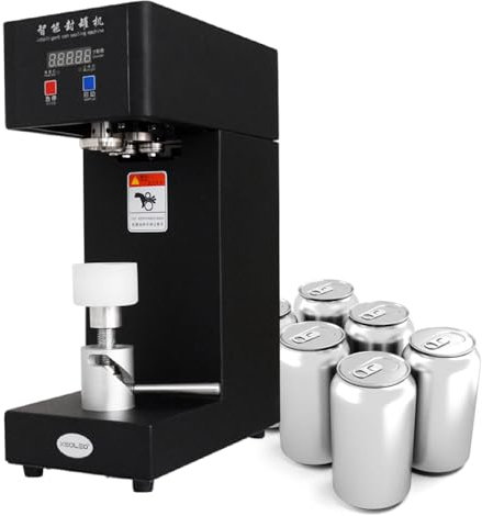 180W Electric Can Sealer, 2.2” Aluminum Cans Closing, Commercial Drink Sealing Machine, Automatic Tin Can Seamer,Black-220V