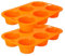ZANGCO Non-Stick Silicone Muffin Tray – 6-Cup BPA-Free, Heat-Resistant Baking Pan for Cupcakes, Muffins, and More (Orange 2 - Pack)
