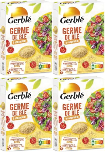 GERBLÉ – Germe de Blé à Saupoudrer – Super- Aliment Riche en Protéines - Source Naturelle de Magnésium et Fer – Riche en Vitamine B9 et Zinc – Nutri-Score A – 1 Boîte – 31 Portions – 250 g