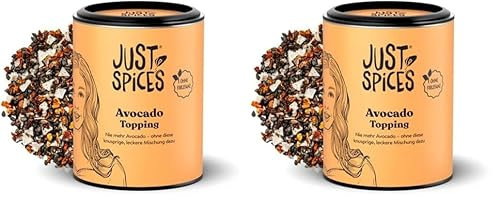 Just Spices Avocado Topping I Knuspriges Finish für jedes Avocado-Gericht mit Sesam I Gewürzdose, 60 g (Packung mit 2)