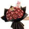 Glitzer-Rosenstrauß, 25 Stück, künstlicher Blumenstrauß zum Selbermachen, glänzend, rot, Valentinstag, Kunstrosen, Blumenstrauß mit Stiel, Perlenkrone für Abschlussfeier, Hochzeit, Jahrestag