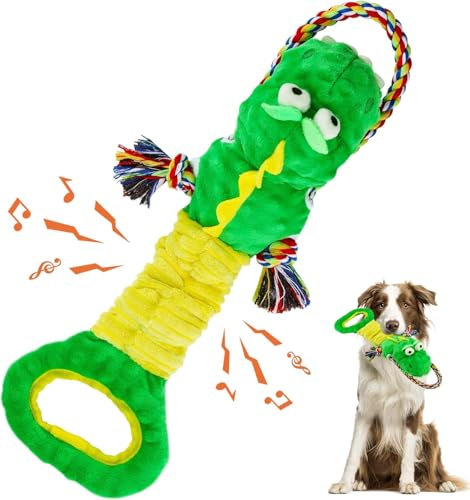 WinTour Interactive Squeaky Dog Toy for Large and Big Dogs - Puppy Chew Teething Toy, Tug of War to Keep Them Busy