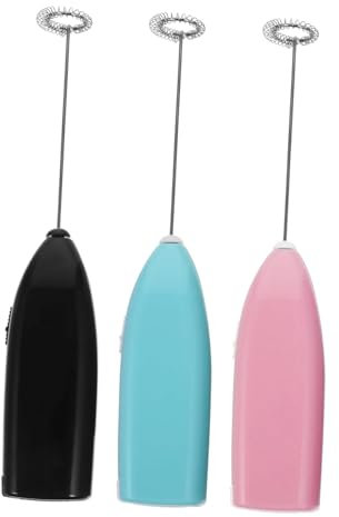 Handheld Electric Milk Frother, Handheld Coffee and Cappuccino Mixer, Whisker- Drink Blender, Battery Powered Egg Beater for Milkshake, Hot Chocolate Drink, Blender (Pink)