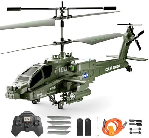 XIKOTEC Military RC Helicopter Toy for Adults UK - 3.5CH Professional Drone Hybrid with Altitude Hold, USB-C Fast Charge & Gyro Stabilizer | STEM Educational Gift for Teens Age 8+(Indoor/Outdoor)