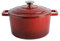 Argon Tableware 4.5L Round Cast Iron Casserole Dish with Self-Basting Lid - Red Ombre - 1x Induction Hob Cooking 4.75QT Dutch Oven Bread Baking Serving Roasting Stew Stock Pot Cookware Pan