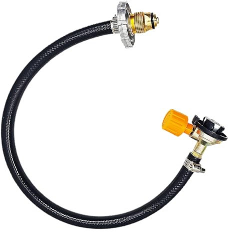 Besreey Adaptateur De Recharge Pour Propane,Tuyau d'Extension pour Bouteille de Gaz avec Robinet d'Arrêt - Raccord Tuyau Haute Pression pour de Gaz Camping et Barbecue