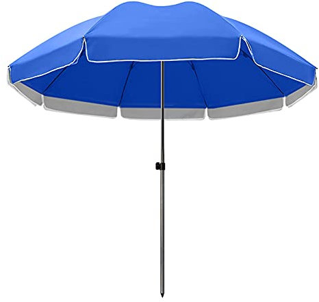 ASerZenith Großer Gartensonnenschirm, Runder Terrassenschirm, Uv-Schutz Upf50+ Balkonschirm, Geeignet Für Gewerbestände, Strände, Grillabende, Camping(Blue-2.4m)
