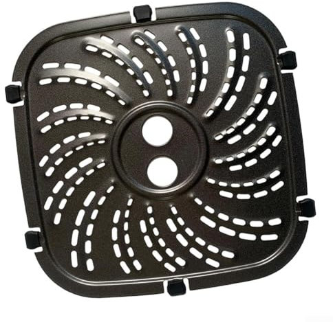 8QT Air Fryer Grill Plate for PowerXL For Vortex Pro Air Fryer Plus with 6 Rubber Tabs and Nonstick Coating for Healthy Cooking (19.4 * 19.2cm)