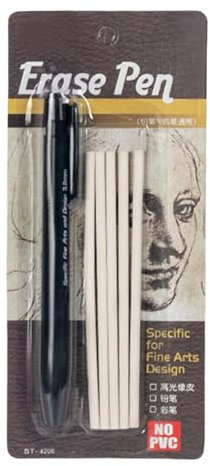 Einziehbare Mechanische - 13,4cm Radierstift Radiergummi Mit Klickfunktion | 5 Stück 0,38cm Ersatzminen Radiergummi Stift | Für Zeichnen Schule Schreiben | Präzise Spitze Für Skizzieren