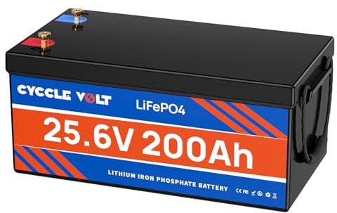 CYCCLEVOLT Batería Litio 24V 200Ah LiFePO4 con BMS 200A, Batería LiFePO4 de 5120Wh,8000+ Ciclos, Batería de Ciclo Profundo de litio, perfecta para Caravanas, Sistemas insulares, Autocaravanas, Barcos