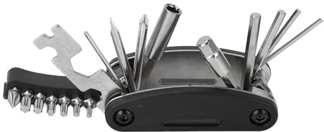 20 in 1 Fahrrad Multitool Professional Tragbares integriertes Design Fahrradreparaturwerkzeug, Wartung Essentials Safety Kit für Notfallwartungs -Campingreisen (Black)