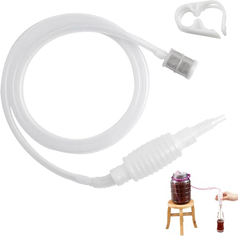 Brew Siphonröhre Silikon,Weinheber Abfüllschlauch,Brewing Siphon Hose,Weinheber mit Pumpe,Weinschlauch und Bierschlauch,Weinfilter mit Pumpe für Wein Bier Herstellung,Hausbrauer,Leicht Zu Bedienen