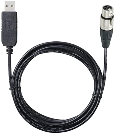 Câble Adaptateur DMX512 USB vers XLR 3 Broches Femelle FT232RL for Le contrôle de l'éclairage de scène(5M)