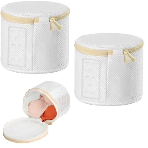 Lot de 2 Filets de Lavage pour Soutiens-Gorge, Sacs de Lavage Premium pour Machine à Laver, Filets en Maille avec Fermeture Éclair, Sacs en Tissu Mesh pour Lingerie, Sous-Vêtements, Chaussettes
