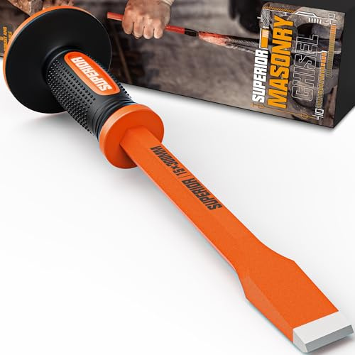 KIRXST Cincel Albañil Plano 300 mm Perfecto para Romper, Partir, Tallar y Realizar Trabajos de Demolición en Materiales Resistentes