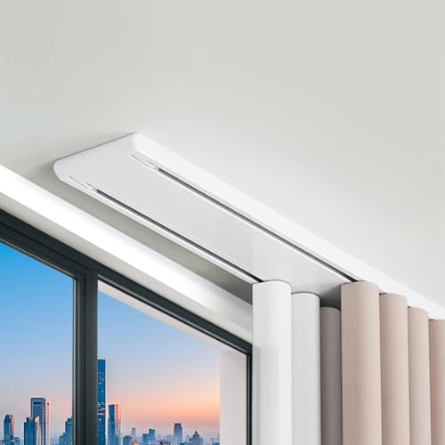 CLXRZM Binario Doppio per Tende a Soffitto, Silenzioso in Alluminio, 150cm | Binario per Tenda a Nascosta per Pannelli, Ideale per Soggiorno, Camera da Letto e Divisori di Ambienti