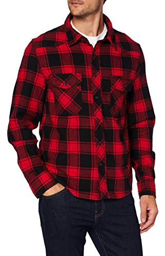 Brandit Check Shirt Herren Baumwoll Hemd S Rot/Schwarz