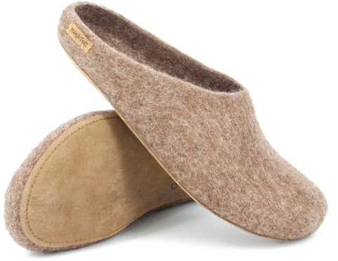 Magicfelt Filz-Hausschuh 713 aus 100% seltenen Wollen | Pantoffel für Damen & Herren mit hochwertiger Rinds-Sohle - Made in Tirol