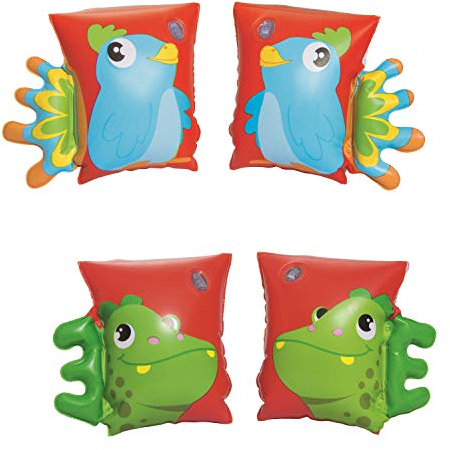 BESTWAY 32115 - Manguitos Hinchables Dinosaurio & Loro 23x15 cm