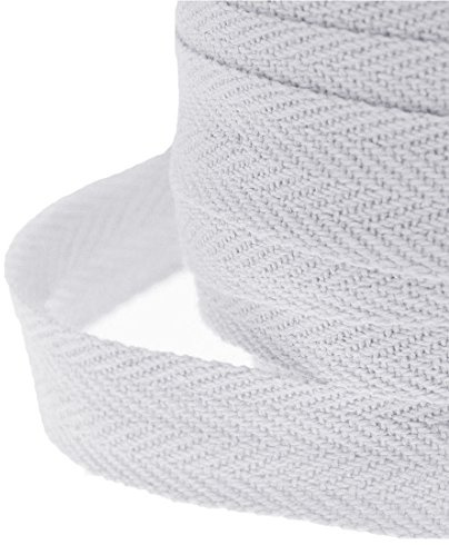 JJ PRIME - [White, 50 Meter] Hemming Tape Herringbone Tape – Premium Quality Bunting Tape for Sewing, Arts and Crafts – Ideal for Dressmaking, Apron – Washable and Durable 25mm Width