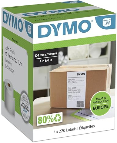 DYMO Etichette per spedizione, extra large, 104 x 159 mm, bianco