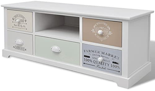 vidaXL TV Schrank Landhausstil Lowboard Fernsehschrank HiFi Kommode Sideboard