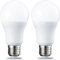 Amazon Basics LED E27 Edison Screw Bulb, 10W (Equivalent to 75W), Cool White, Non Dimmable - Pack of 2