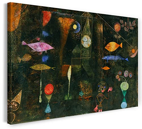 Printed Paintings Leinwand (120x80cm): Paul Klee - Fischzauber