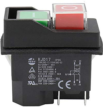 KEDU KJD17 Interruttore elettromagnetico a pulsante impermeabile a 4 pin AC250V 16A Avviatore magnetico Interruttori di sicurezza per utensili elettrici per macchina