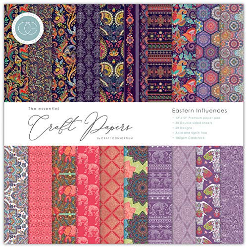 Craft Consortium CCPAD002 Doppelseitiges Papier, 30,5 x 30,5 cm, 30 Stück, 20 Designs