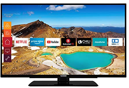 TELEFUNKEN XU43G521 109 cm (43 Zoll) Fernseher (4K Ultra HD, Triple Tuner, Smart TV, HDR10, Prime Video, Works with Alexa), Schwarz, 822479